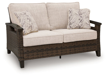 Monterey Point Dark Brown Outdoor Loveseat with Cushion - PCP760-835