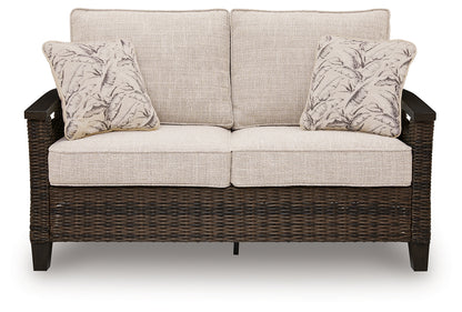 Monterey Point Dark Brown Outdoor Loveseat with Cushion - PCP760-835