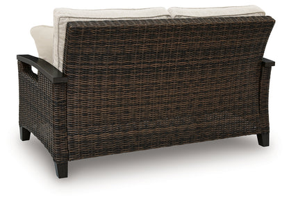 Monterey Point Dark Brown Outdoor Loveseat with Cushion - PCP760-835