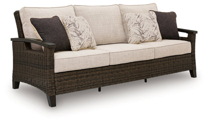 Monterey Point Dark Brown Outdoor Sofa with Cushion - PCP760-838