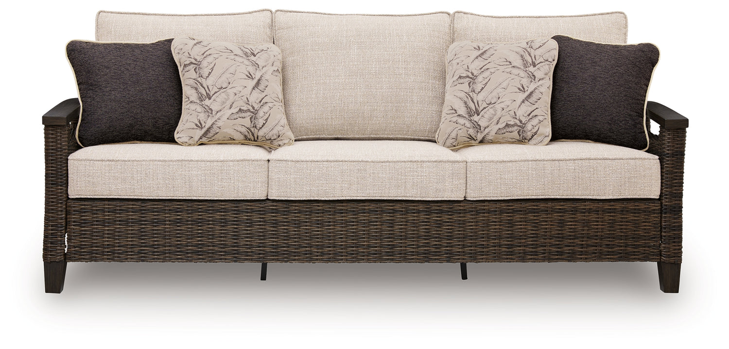 Monterey Point Dark Brown Outdoor Sofa with Cushion - PCP760-838