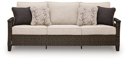 Monterey Point Dark Brown Outdoor Sofa with Cushion - PCP760-838