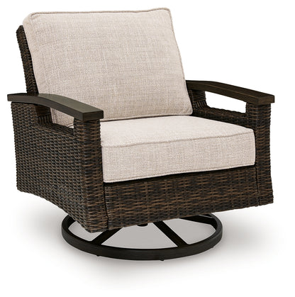 Monterey Point Dark Brown Outdoor Swivel Lounge Chair (Set of 2) - PCP760-821