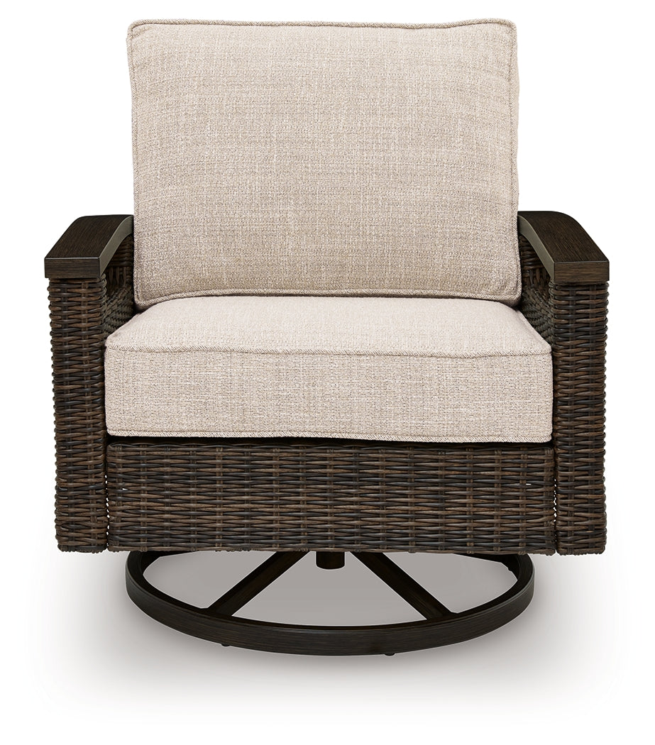 Monterey Point Dark Brown Outdoor Swivel Lounge Chair (Set of 2) - PCP760-821