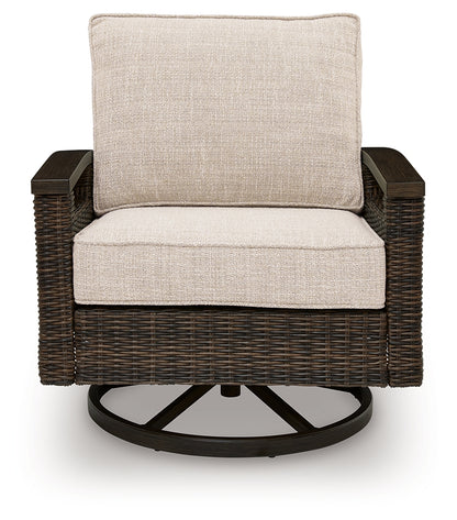 Monterey Point Dark Brown Outdoor Swivel Lounge Chair (Set of 2) - PCP760-821