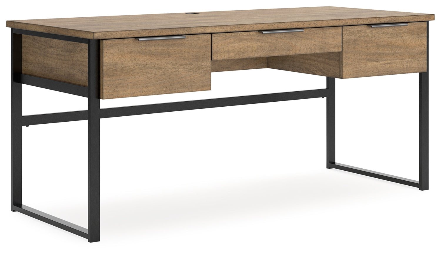 Montia Home Office Desk with Chair and Storage in Light Brown - PKG018523