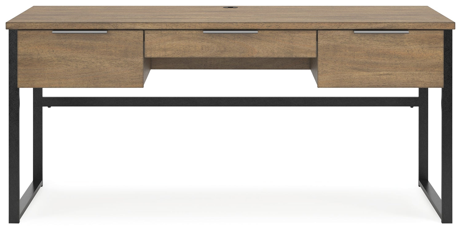 Montia Home Office Desk with Chair and Storage in Light Brown - PKG018523