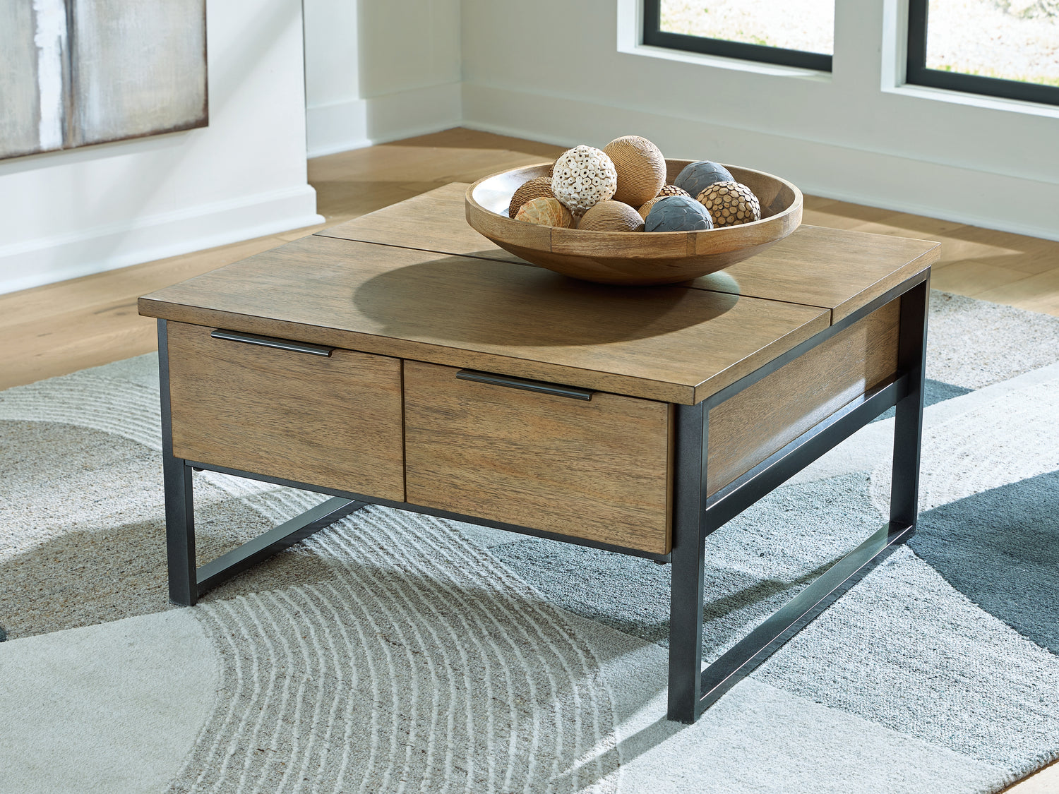 Montia Light Brown Lift-Top Coffee Table - T602-00