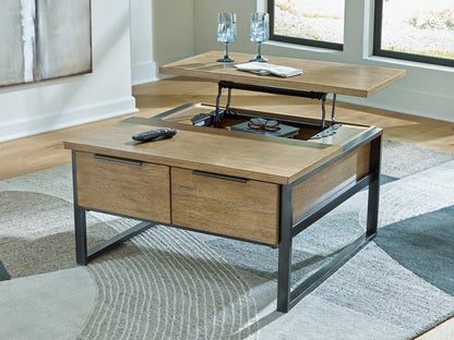Montia Light Brown Lift-Top Coffee Table - T602-00