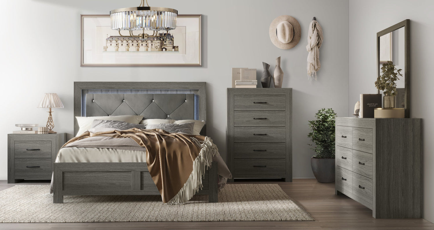 MOONLIGHT - 5pc Queen, King Bedroom Set *QUEEN 5PC - MOONLIGHT BEDROOM SET QUEEN 5PC