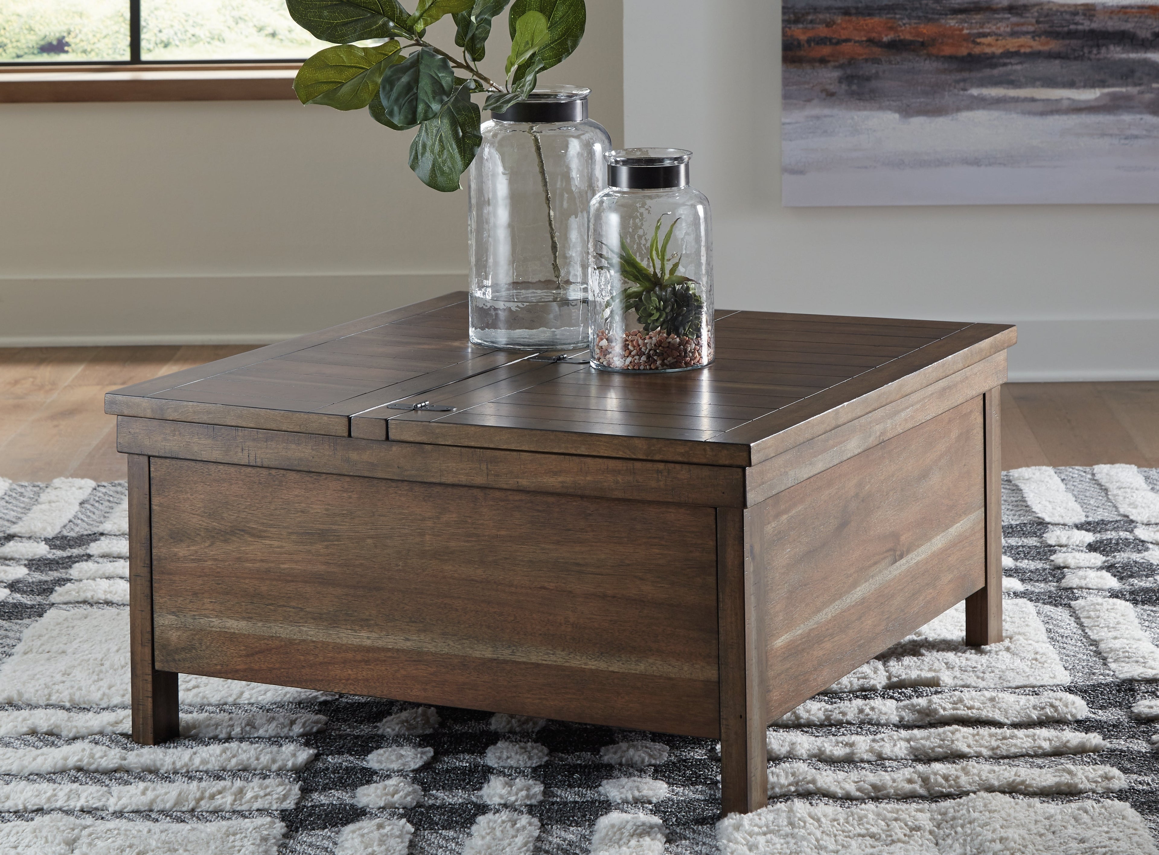 Moriville Coffee Table with 2 End Tables in Grayish Brown - PKG015590