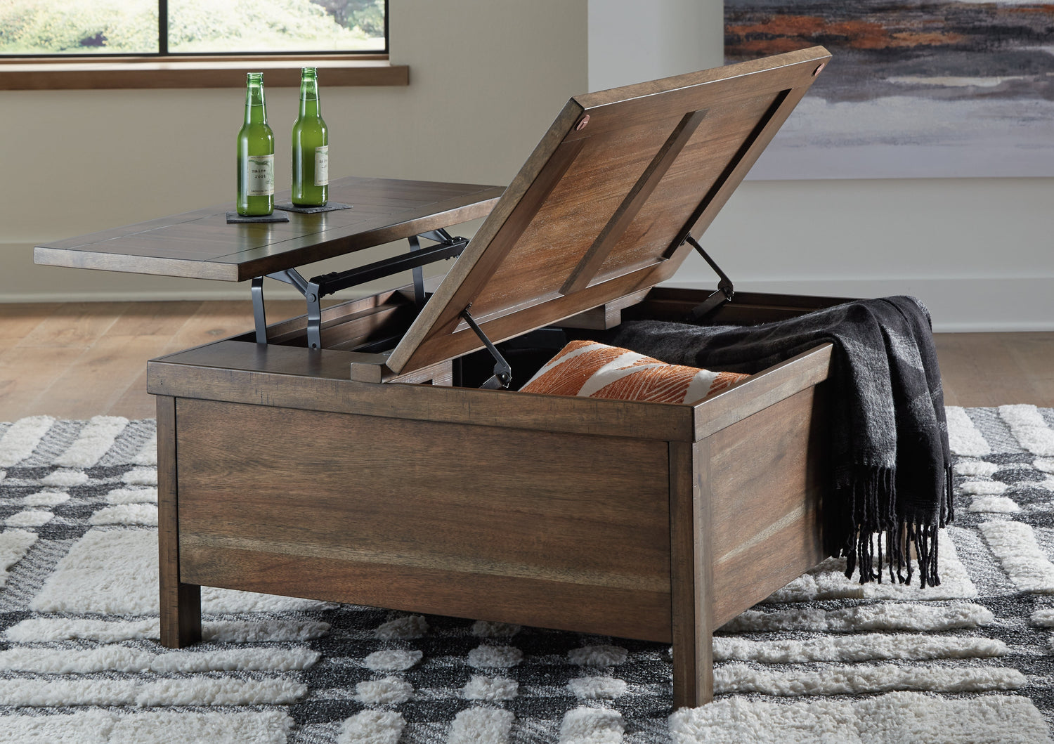 Moriville Coffee Table with 2 End Tables in Grayish Brown - PKG015590