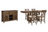 Moriville Counter Height Dining Table and 4 Barstools with Storage in Grayish Brown - PKG002107