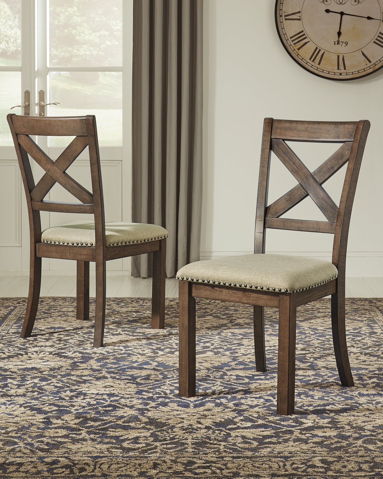 Moriville Counter Height Dining Table and 4 Barstools with Storage in Grayish Brown from Ashley - Luna Furniture