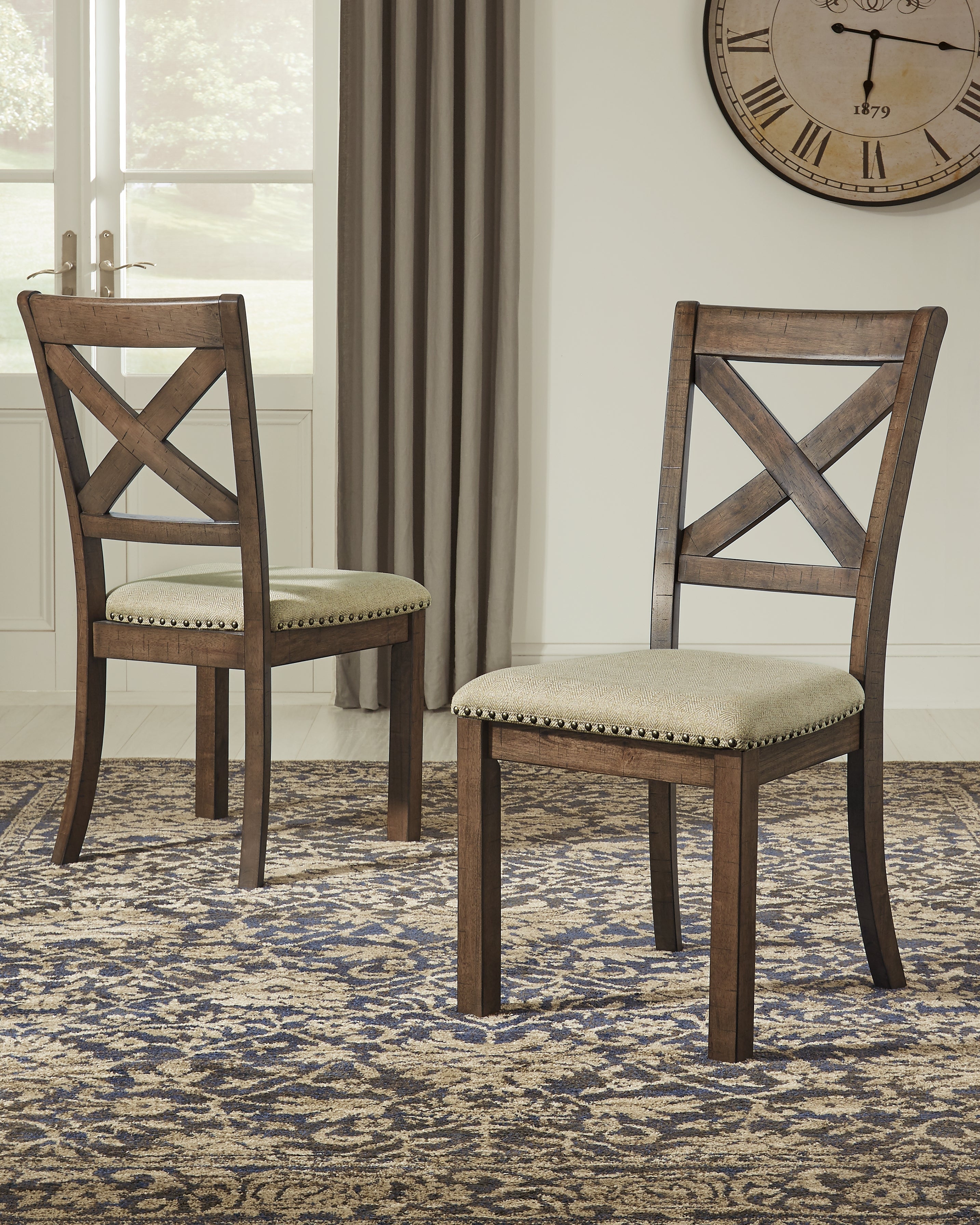 Moriville Counter Height Dining Table and 4 Barstools with Storage in Grayish Brown from Ashley - Luna Furniture