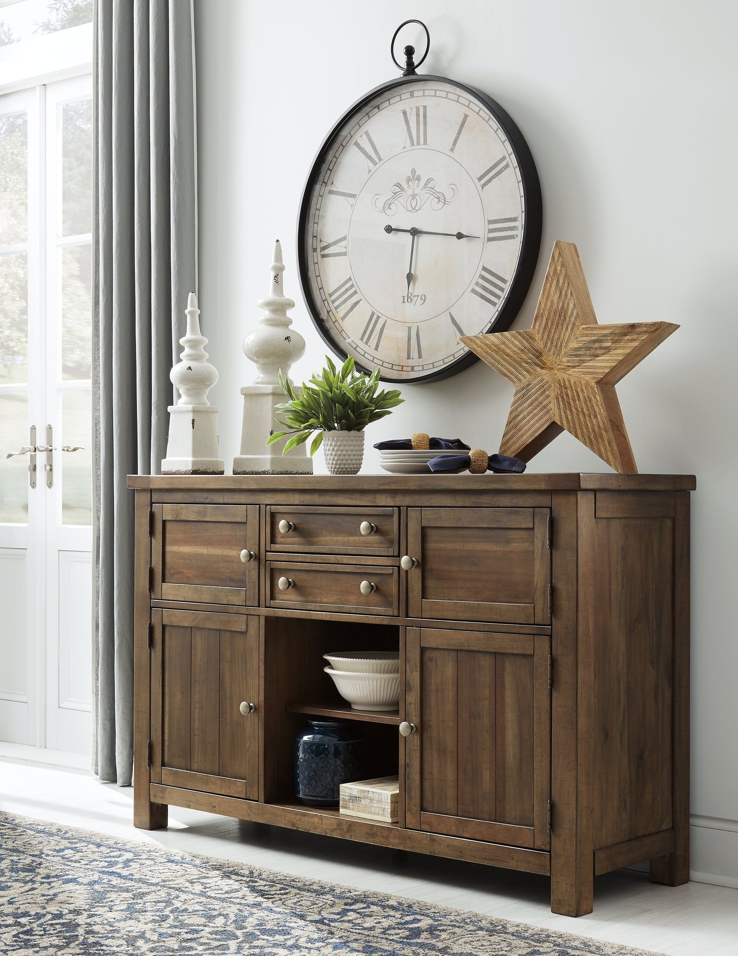 Moriville Counter Height Dining Table and 4 Barstools with Storage in Grayish Brown from Ashley - Luna Furniture