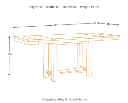 Moriville Counter Height Dining Table and 6 Barstools in Grayish Brown - PKG014920