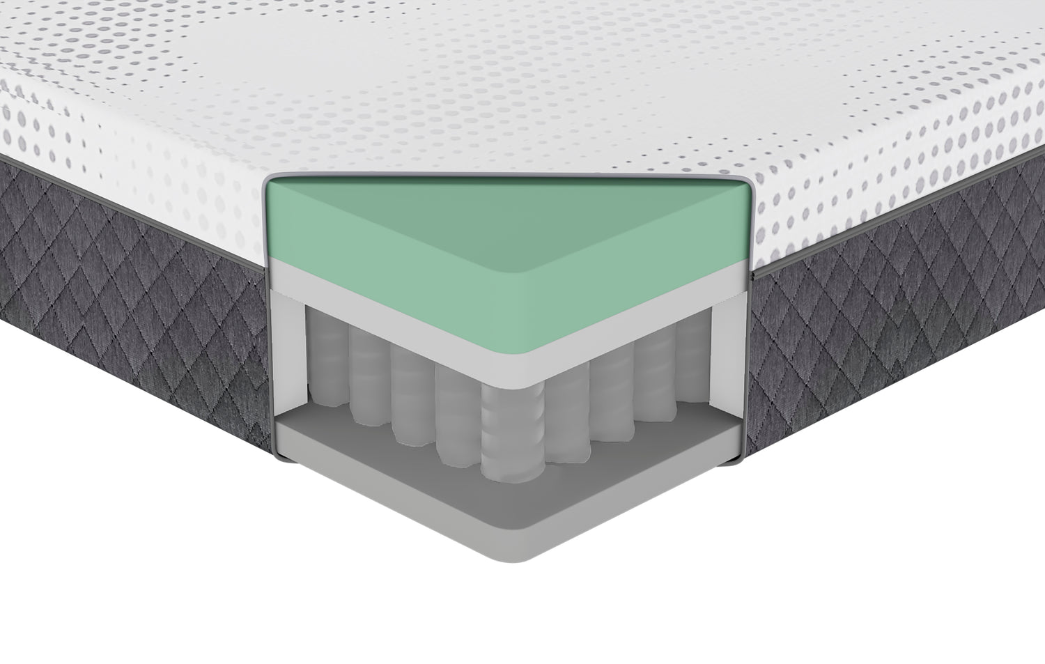 MT-UNH12Q 12" Queen Green Tea Gel-Infused Memory Foam Hybrid Mattress - MT-UNH12Q