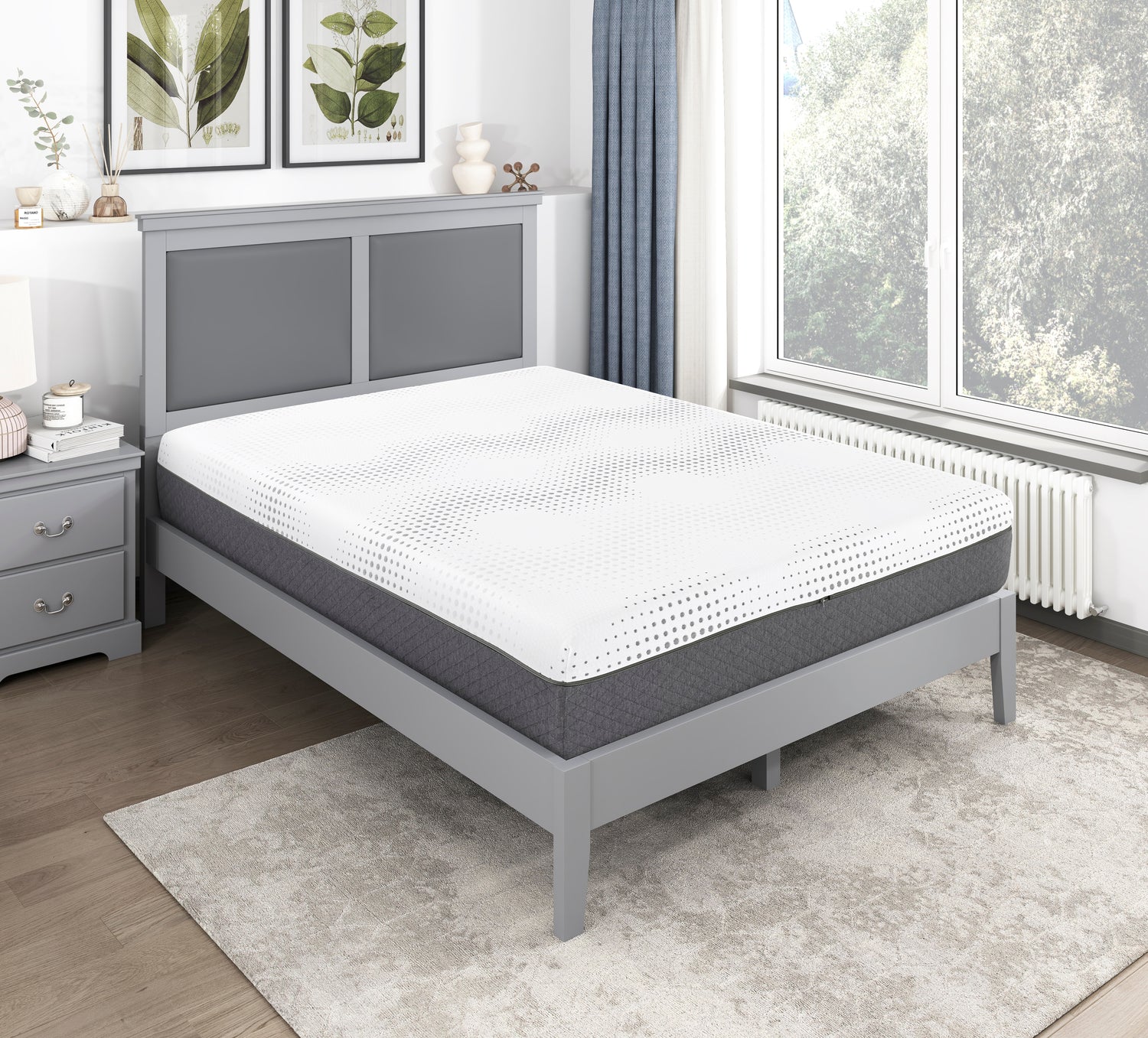 MT-UNH12Q 12" Queen Green Tea Gel-Infused Memory Foam Hybrid Mattress - MT-UNH12Q