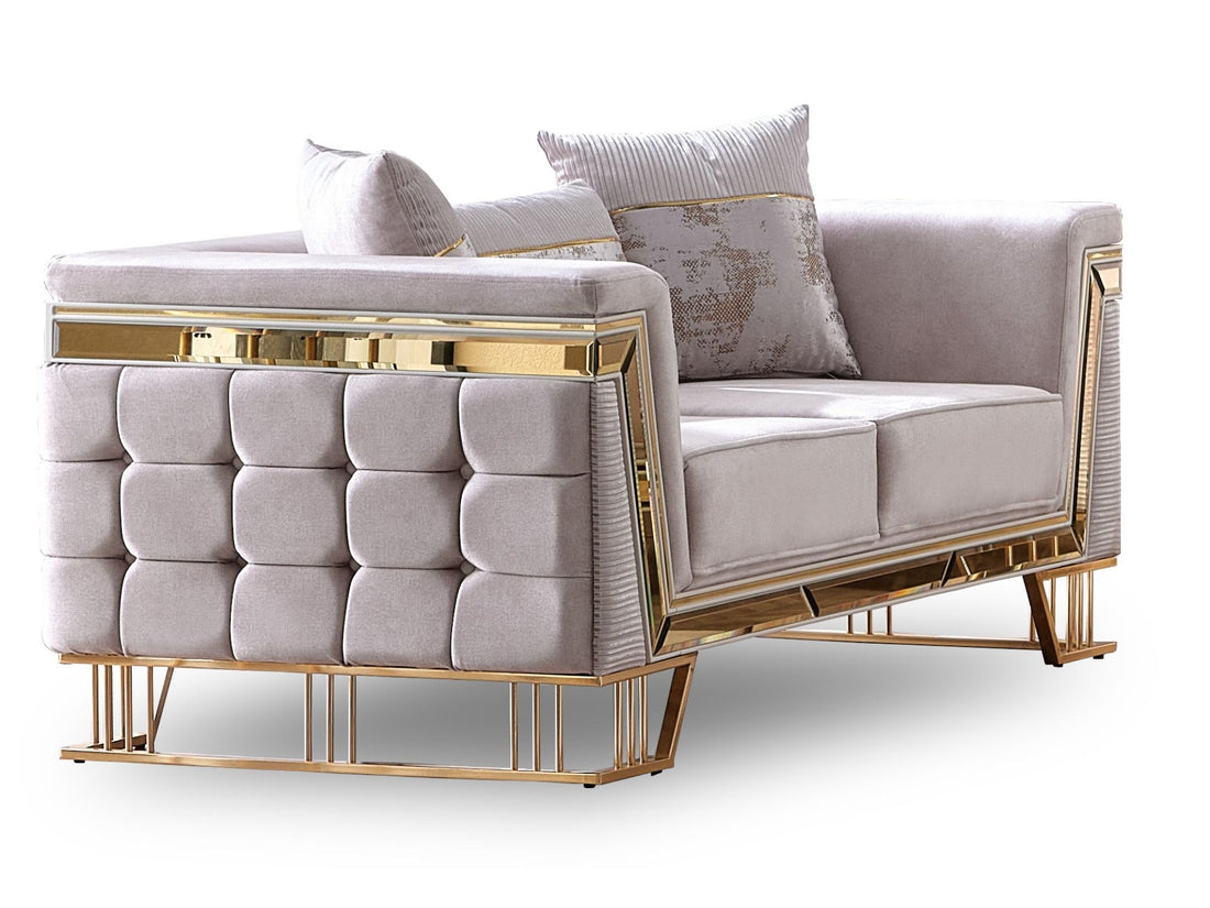 Munich Stationary Loveseat in Cream