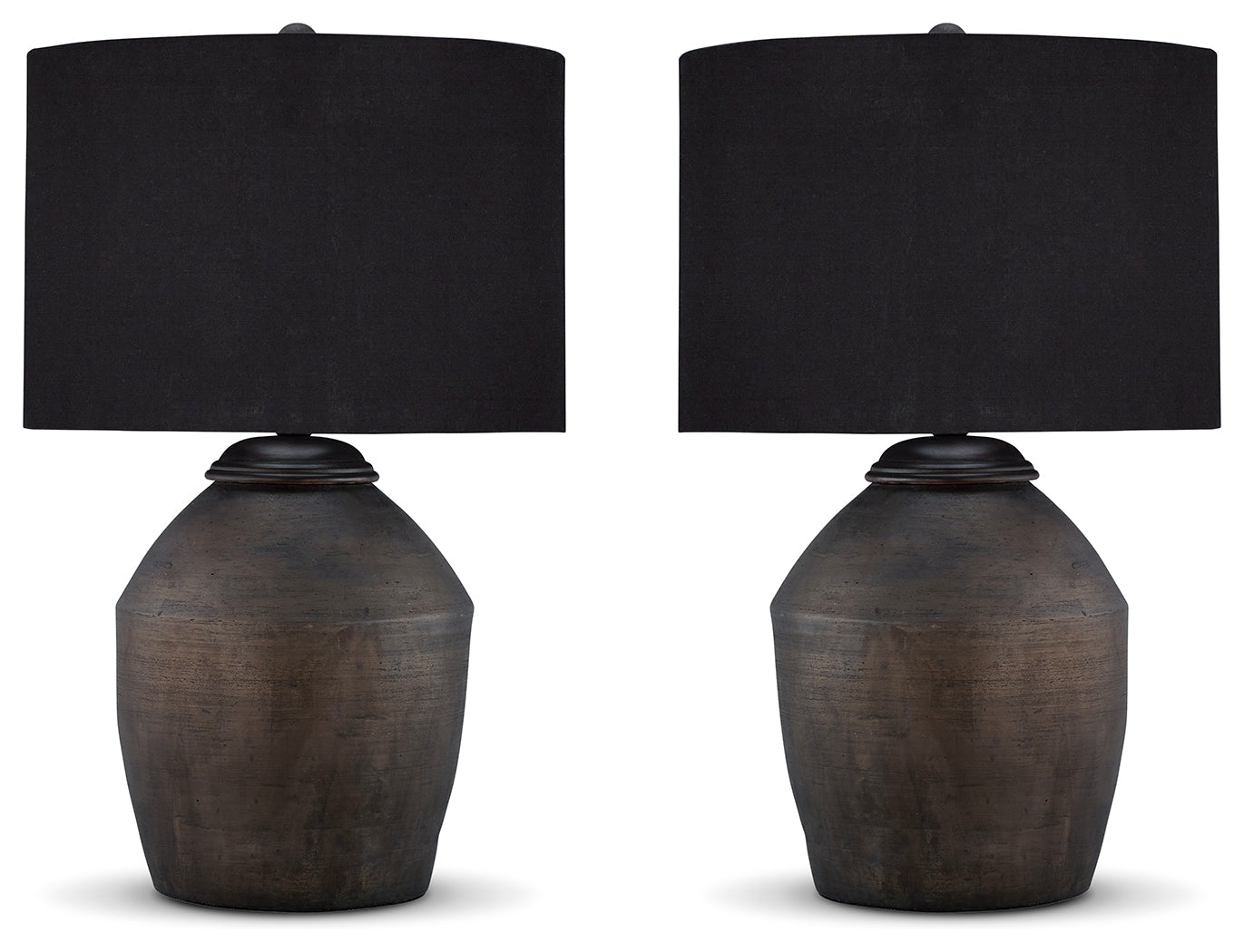 Naareman 2-Piece Table Lamp Set in Metallic Black - PKG019343