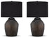 Naareman 2-Piece Table Lamp Set in Metallic Black - PKG019343