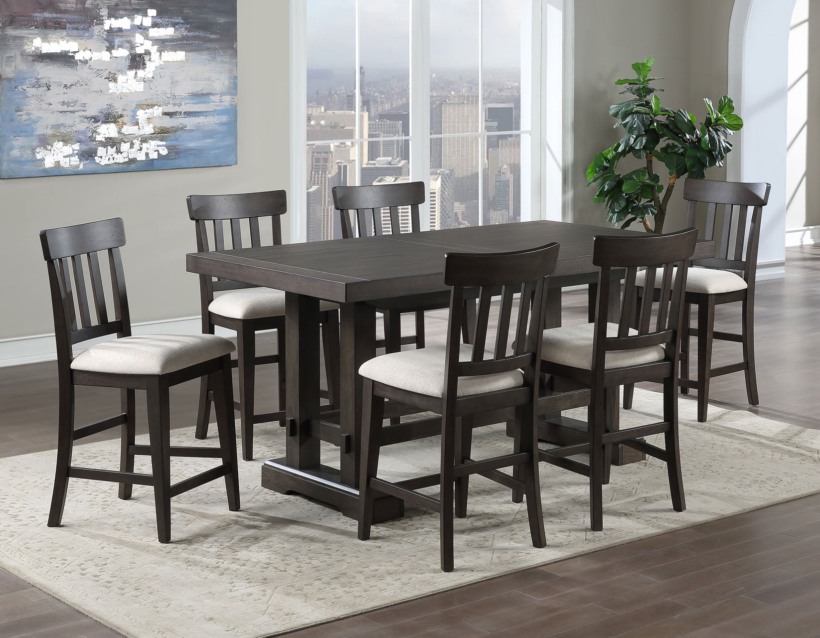 Napa 5-Piece Counter Dining Set(Counter Table &amp; 4 Counter Chairs)