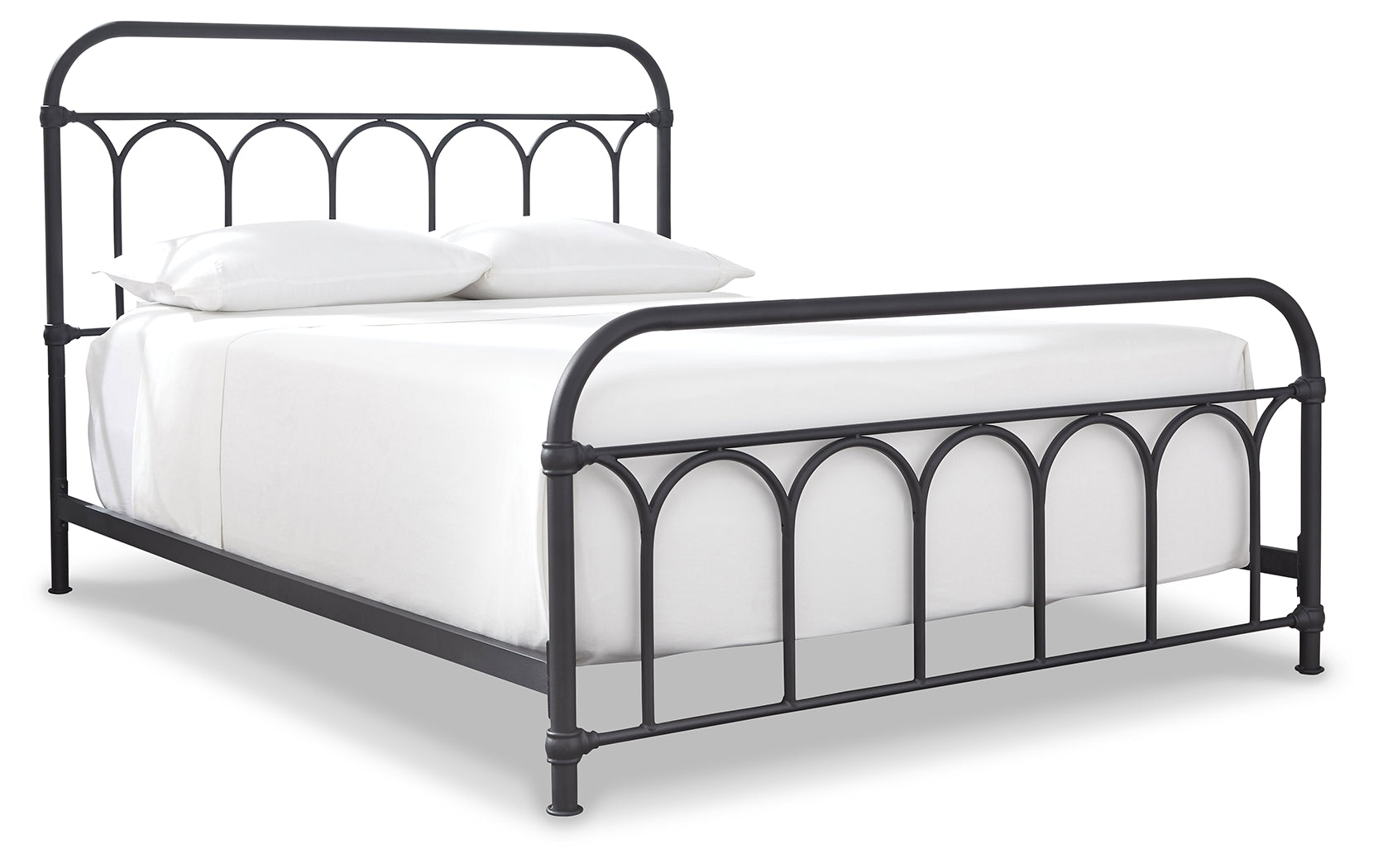 Nashburg Queen Metal Bed with Mattress in Black from Ashley - Luna Furniture