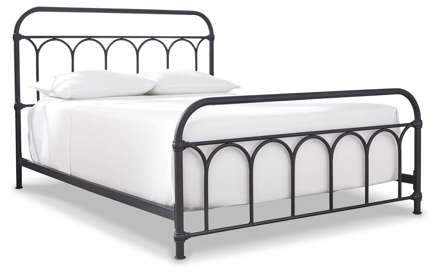 Nashburg Queen Metal Bed with Mattress in Black from Ashley - Luna Furniture