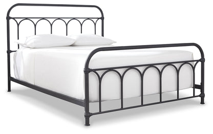 Nashburg Queen Metal Bed with Mattress in Black from Ashley - Luna Furniture