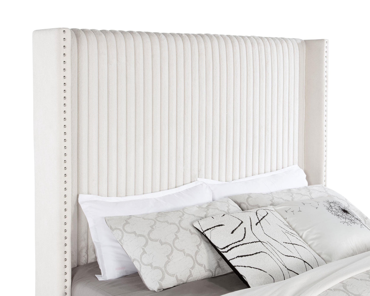Natasha 69-inch Upholstered California King Bed Cream - 306051KW