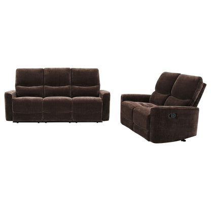 Navarro 2-piece Upholstered Reclining Sofa Set Dark Brown - 609571-S2