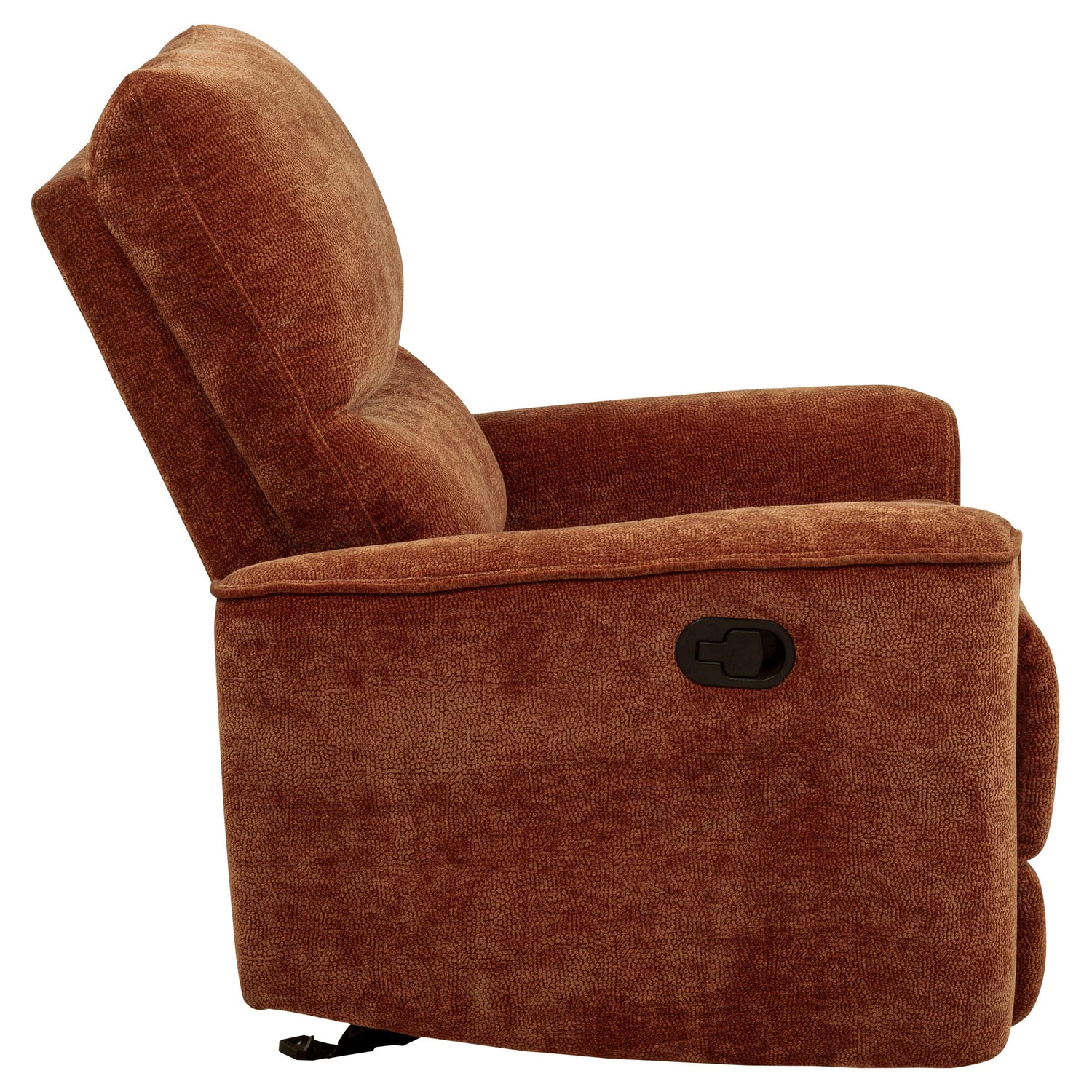 Navarro Chenille Upholstered Glider Recliner Burnt Orange - 609576