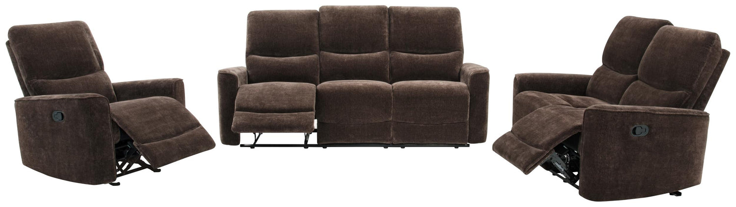 Navarro Chenille Upholstered Glider Recliner Dark Brown - 609573