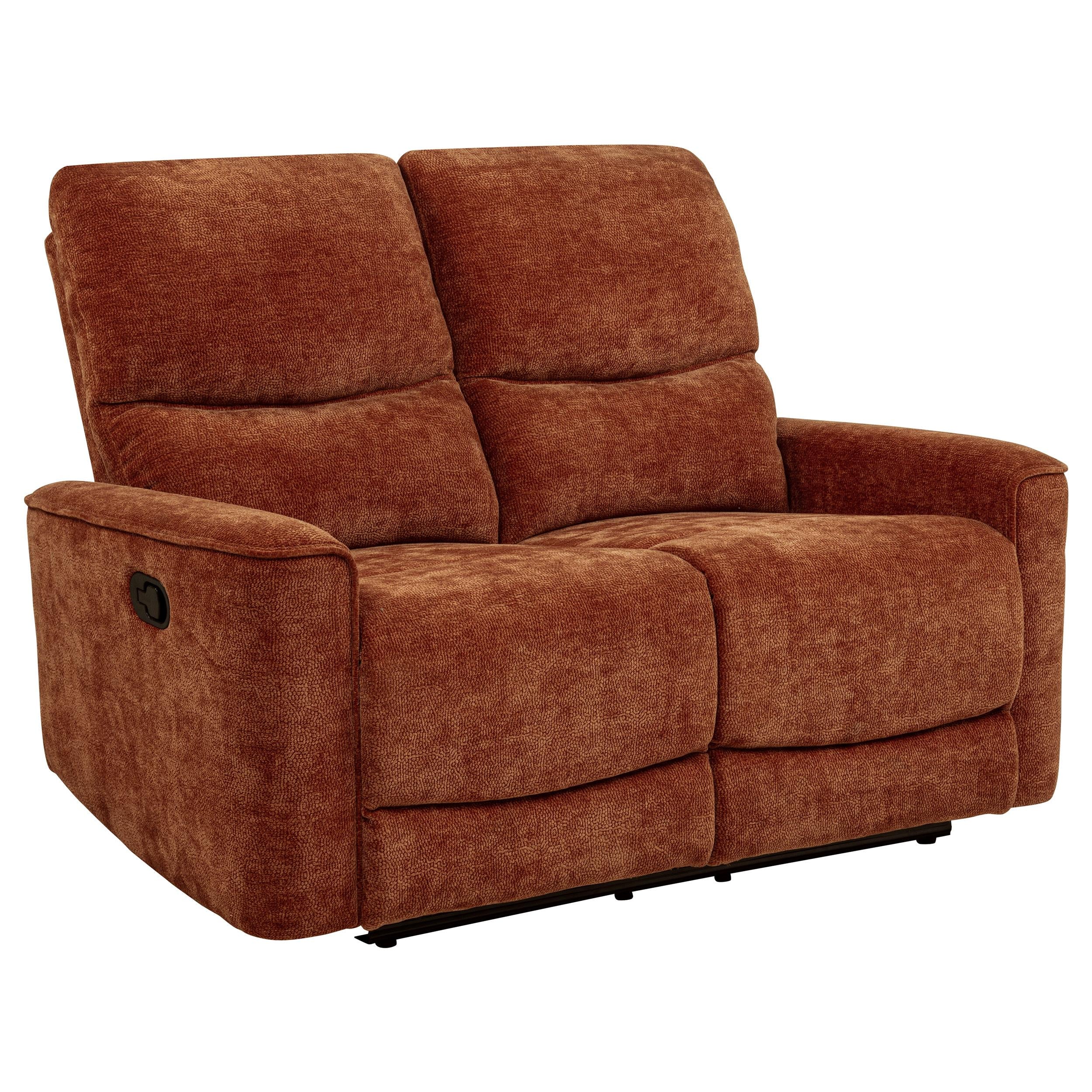 Navarro Chenille Upholstered Reclining Loveseat Burnt Orange - 609575