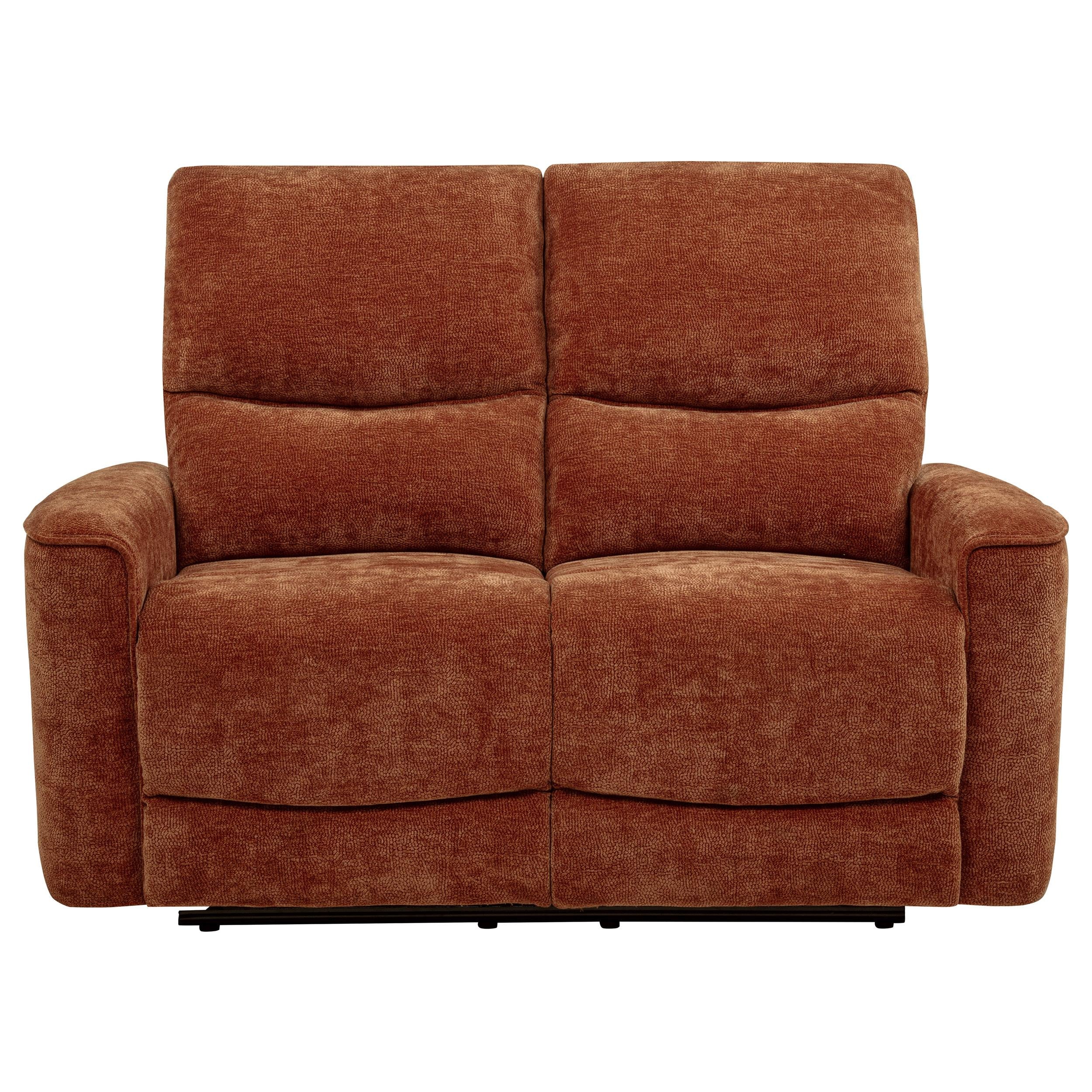 Navarro Chenille Upholstered Reclining Loveseat Burnt Orange - 609575