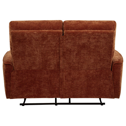 Navarro Chenille Upholstered Reclining Loveseat Burnt Orange - 609575