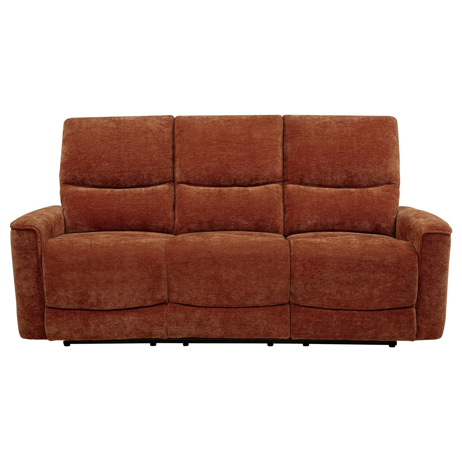 Navarro Chenille Upholstered Reclining Sofa Burnt Orange - 609574