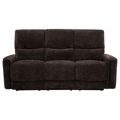 Navarro Chenille Upholstered Reclining Sofa Dark Brown - 609571