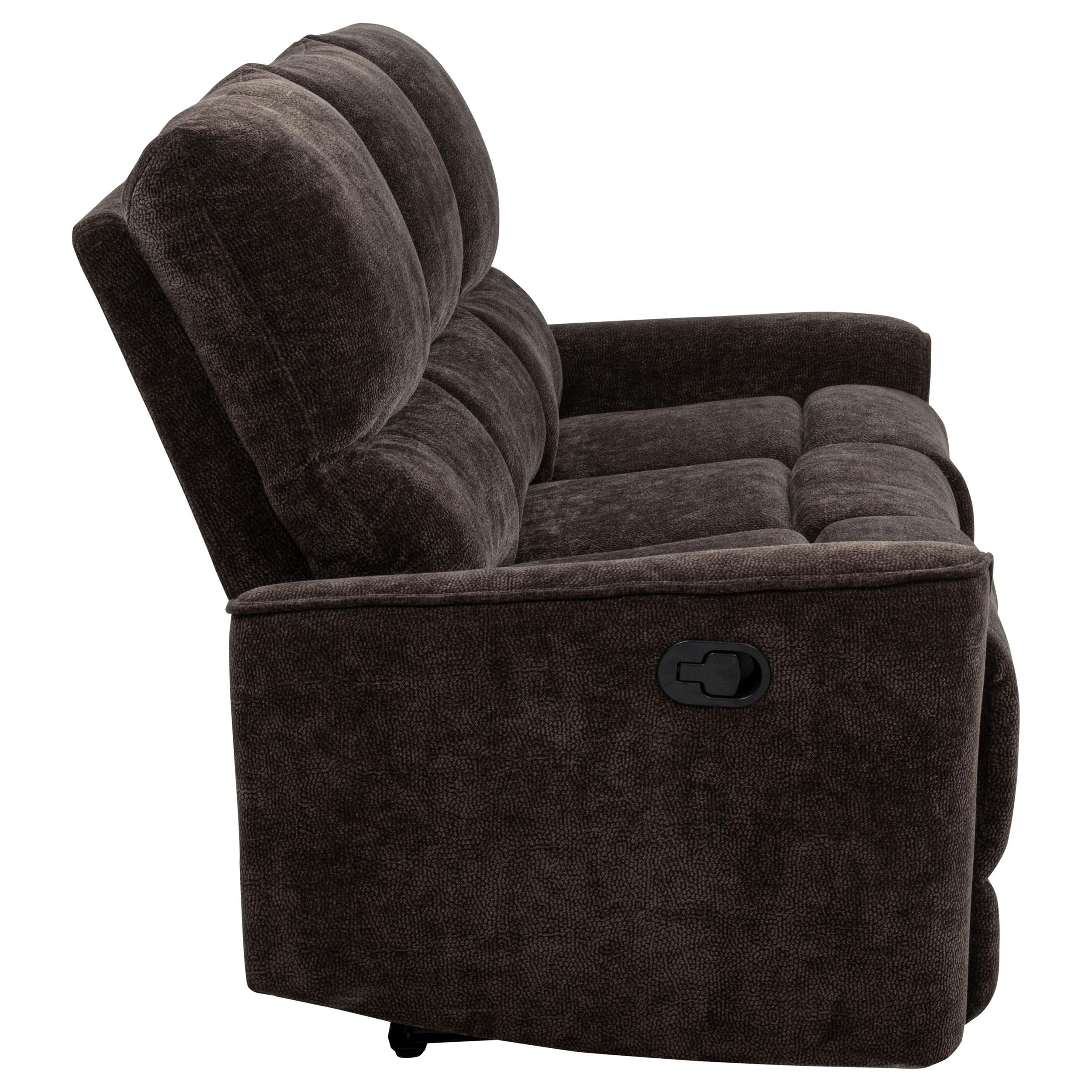 Navarro Chenille Upholstered Reclining Sofa Dark Brown - 609571