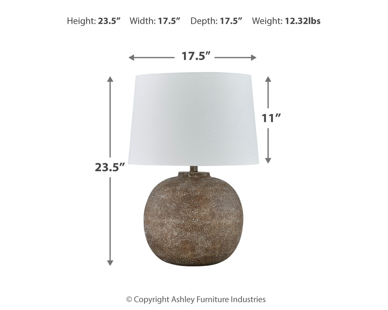 Neavesboro 2-Piece Table Lamp Set in Antique Brown/White - PKG019347
