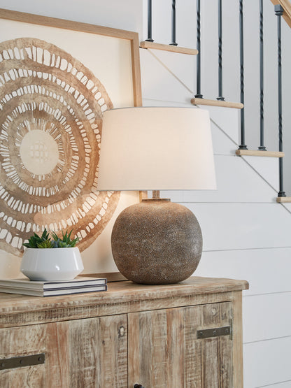Neavesboro Antique Brown/White Table Lamp - L207484