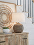 Neavesboro Antique Brown/White Table Lamp - L207484