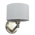 Nebula Brushed Nickel Base Wall Lamp with Rotary Switch White Fabric Shade - WLL03700701