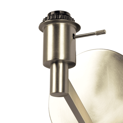 Nebula Brushed Nickel Base Wall Lamp with Rotary Switch White Fabric Shade - WLL03700701