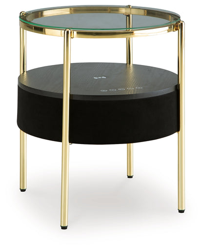Nedman Black/Gold Finish Accent Table - A4000669