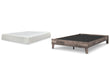 Neilsville Queen Platform Bed with Mattress in Multi Gray - PKG018240