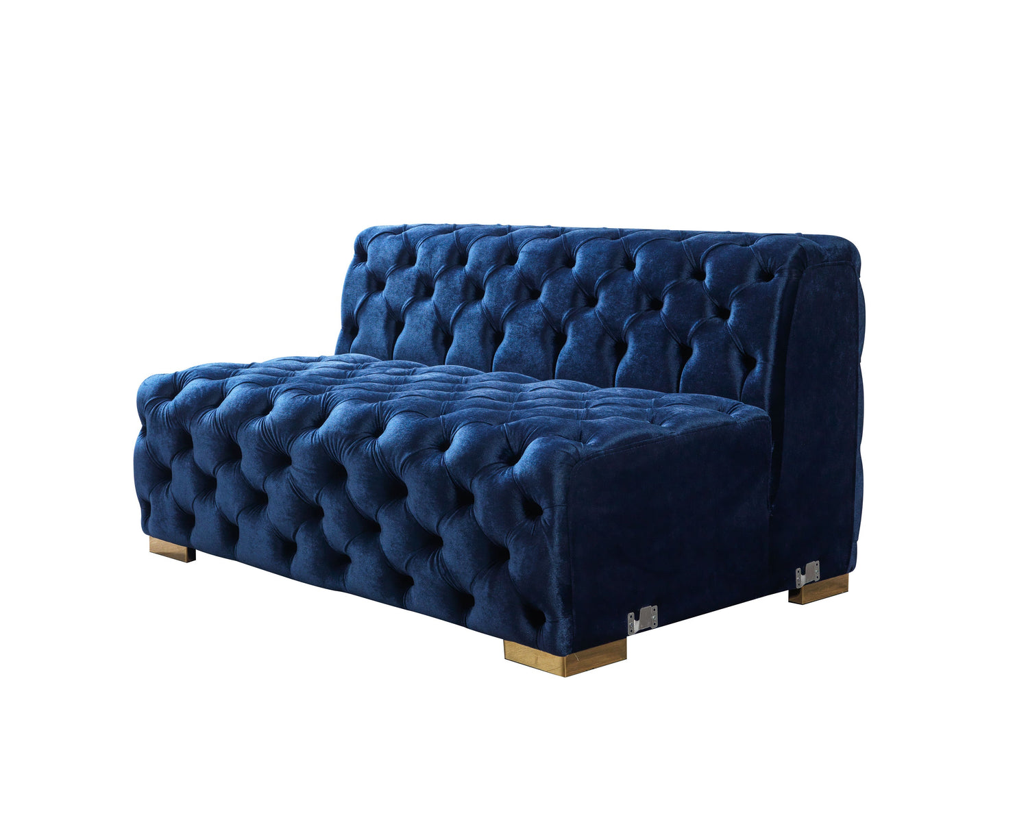 Neva Blue Velvet Double Chaise 138" Sectional - NEVABLUE-SEC