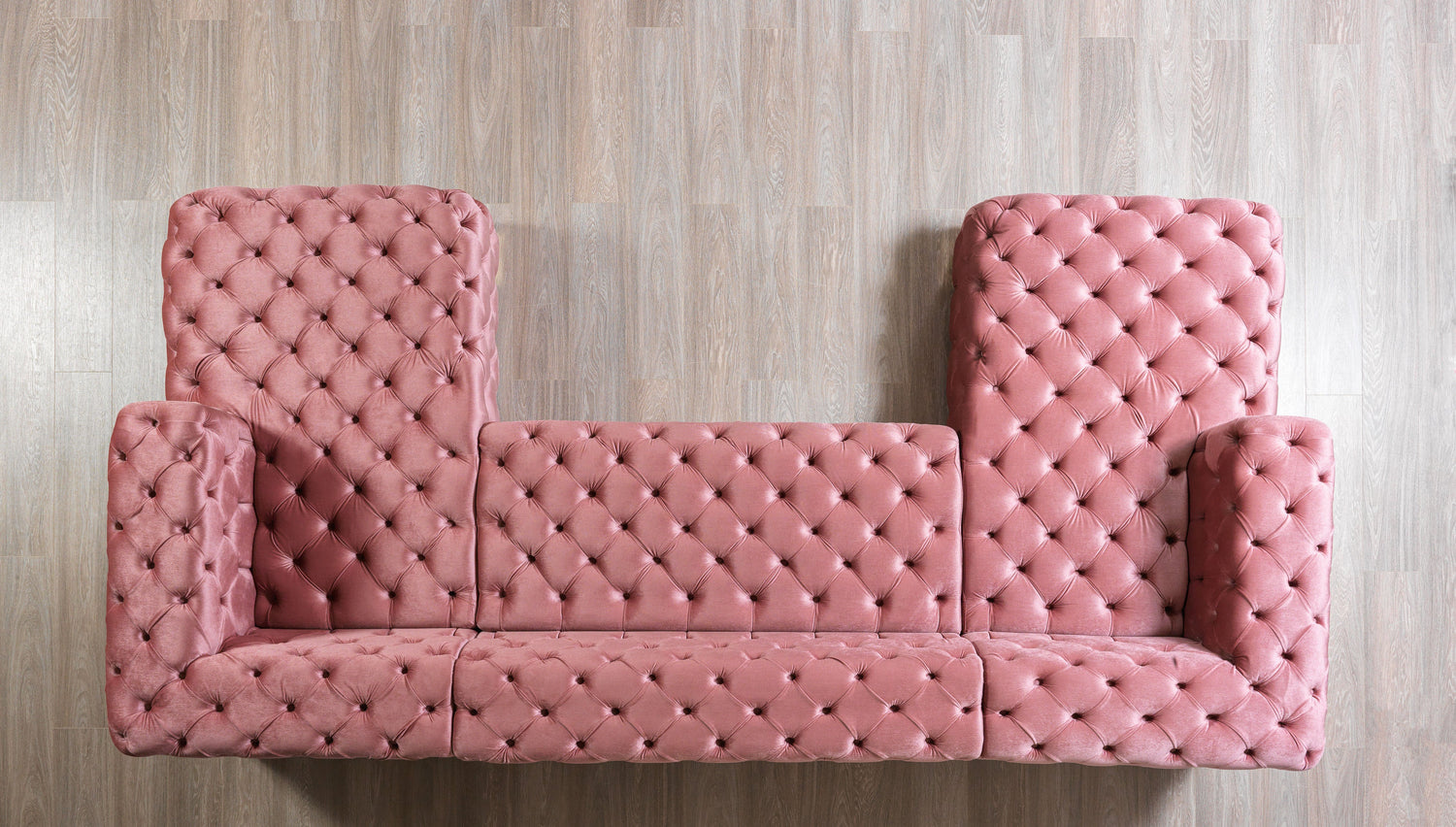 Neva Pink Velvet Double Chaise 138" Sectional - NEVAPINK-SEC