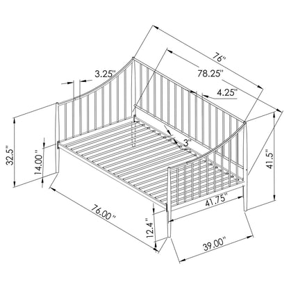Newbury Metal Twin Daybed Bed Frame Matte Black - 301056